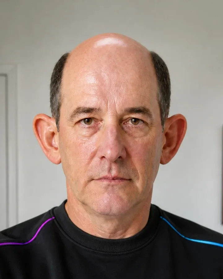 João Zoreia: careca no topo, orelhas grandes e rosto marcado